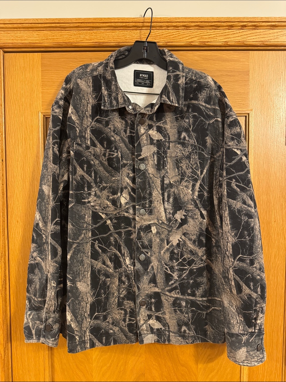 NOMAD Craft + Flow Jack Real Camo Canvas Shirt Jacket Black Multi L